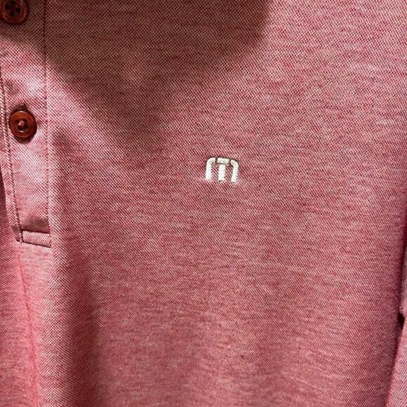 Travis Mathew Men's Heathered Red Short Sleeved Polo Shirt Size XL - Picture 3 of 7
